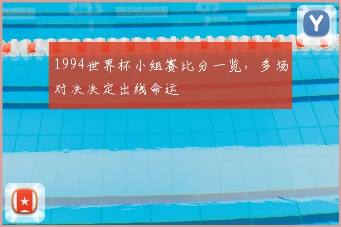 1994世界杯小组赛比分一览，多场对决决定出线命运